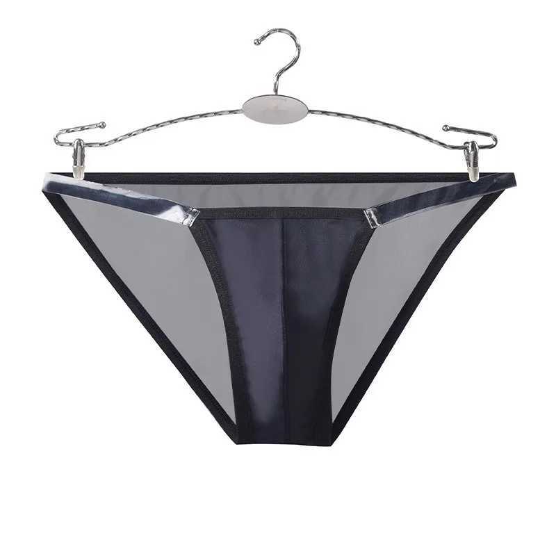 Mens Underwear Ice Silk Net Yarn Mid Waist No Trace Ultra Thin Breathable Underpants J250516