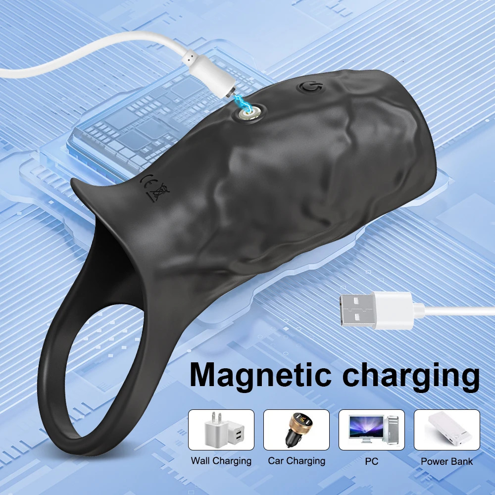 Vibrating Penis Sleeve Ejaculation Delay Vibrator Cock Ring Extender G Spot Stimulation Sex Toys for Men Adult Goods 250519