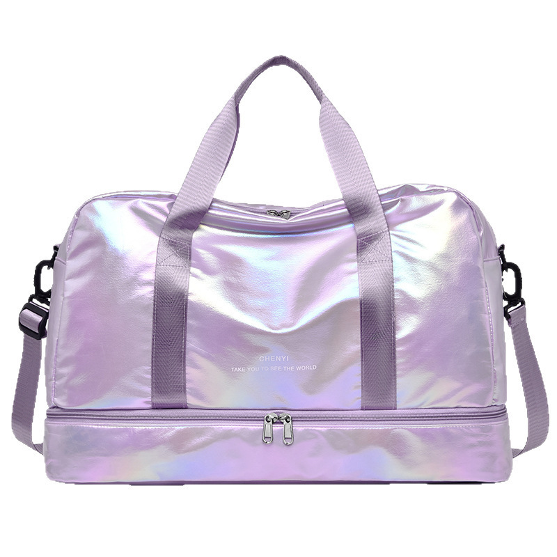 Shiny Sports Fitness Bag for Women Yoga Bag Simple and Fashionable Crossbody Handheld Travel Bag 241203
