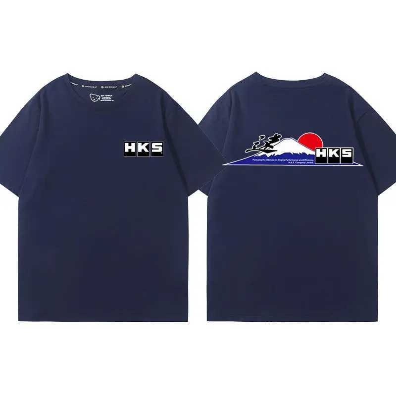 JDM Japanese Performance Car HKS Car Modification Culture Short-sleeved T-shirt Mens and Womens Cotton Half-sleeved Summer J250515
