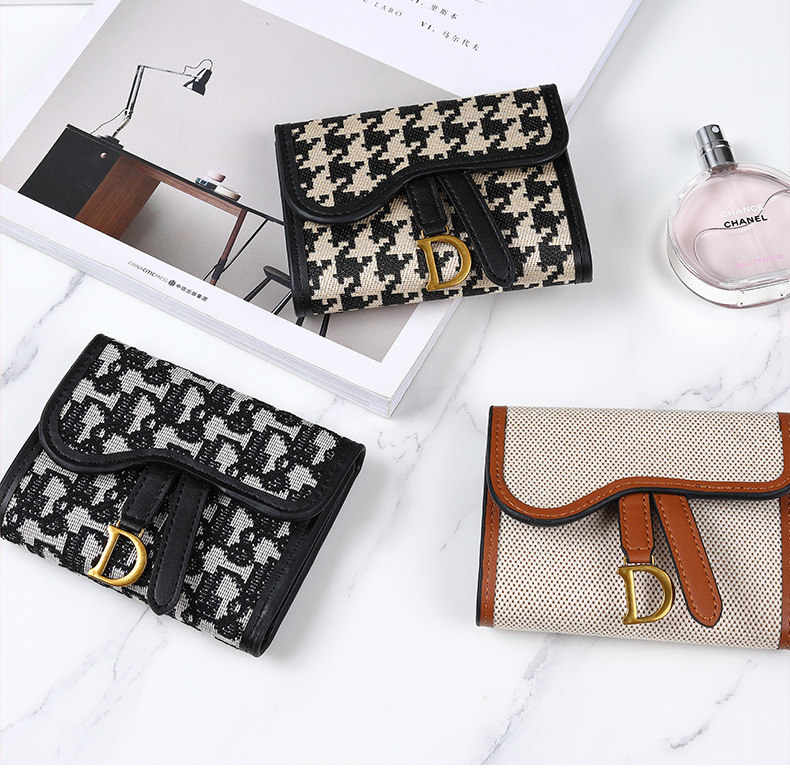 Womens Designer Wallets Bag Retro Wallet Women's Long Large Capacity D-Buckle Multi Card Position Foreign Trade Multi Functional Three Fold Handheld Bag