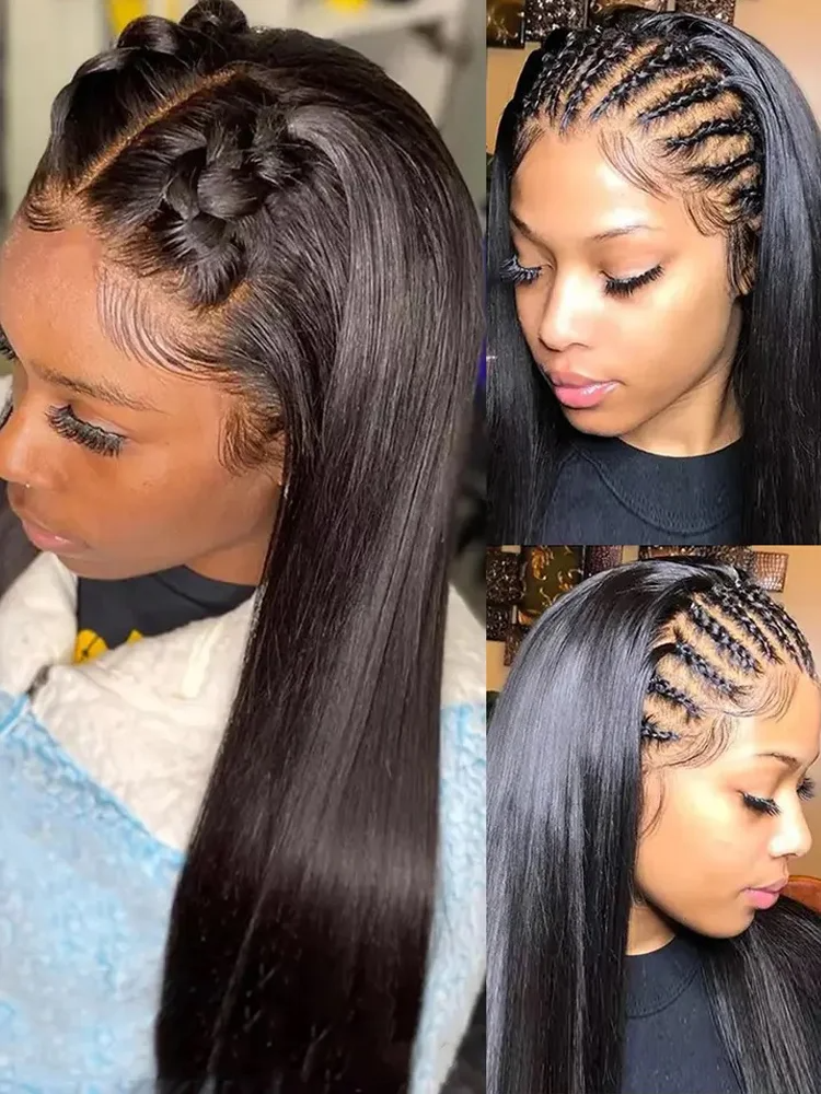30 44 Inch 13x4 13x6 HD Transparent Bone Straight Lace Front Wigs 220 Density Brazilian Human Hair Wigs For Women Choice synthetic lace front wigs
