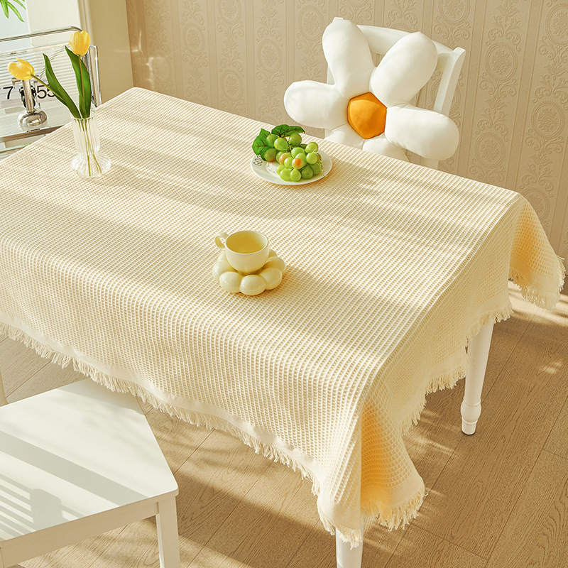 A685 Cream style tablecloth net red high-grade coffee table cloth dormitory tablecloth photo background cloth atmosphere rectangular