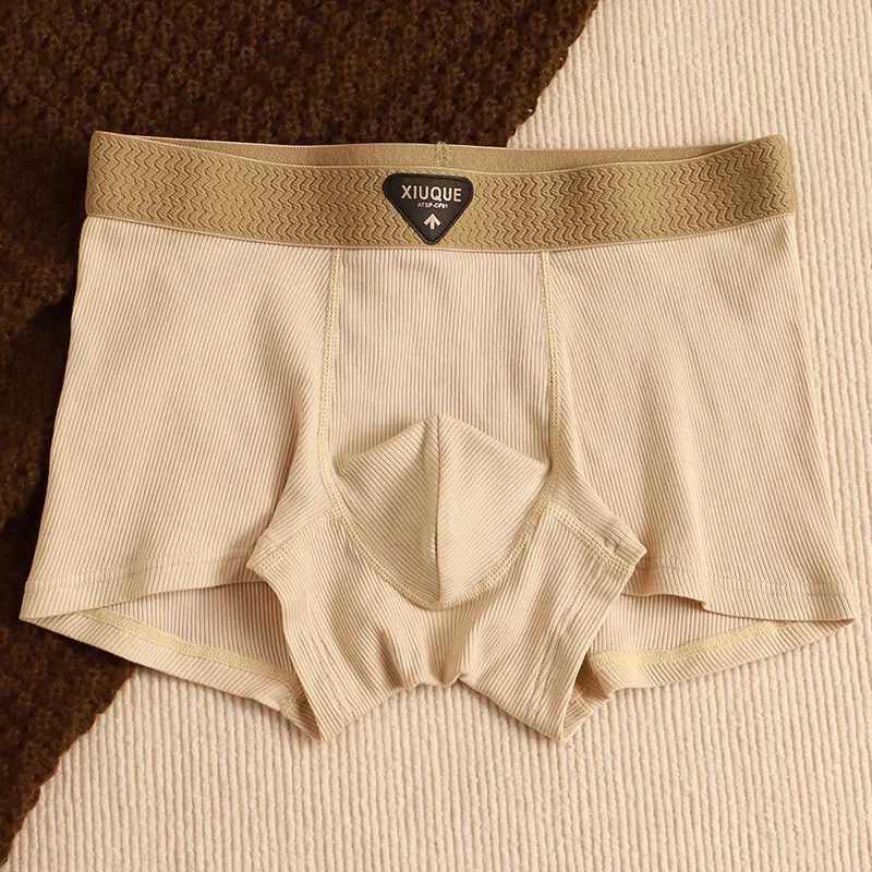 New High-Grade Mens Pants Cotton Breathable Skin-Friendly Threaded Mens Boxer Shorts Comfortable Fashion Shorts Burst Underwea J250516