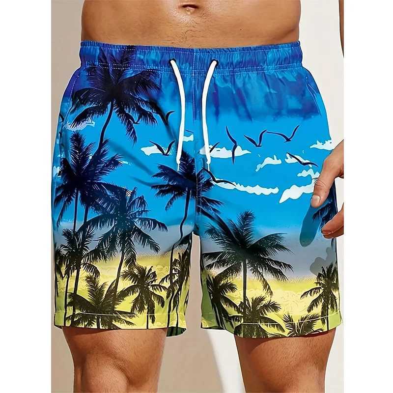 New Summer Harajuku 3D Cocoanut Trees Printing Beach Shorts Palm Tree Graphic Board Shorts For Men Hawaiian Cool Swimming Trunks J250515EYXH