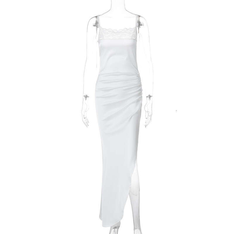 Sheath Dress Summer French New Silk Dress Sexy Lace Wrapped Chest Exposed Anticline Strap Skirt Summer Dress