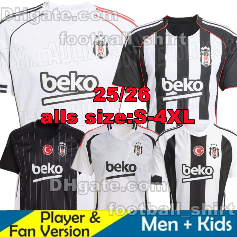 4XL 25/26 Besiktas Turkey Soccer Jerseys ROSIER UCAN GEDSO CENK camisetas futbol TOSUN SEMIH NECIP UYSAL 2024 2025 2026 Home Away third fourth