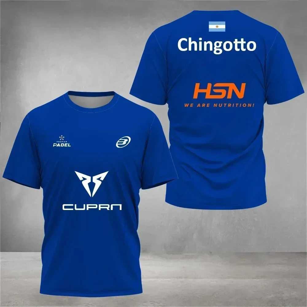 New Padel Sports Fitness T-shirt Series Argentina Men And Womens Summer Quick Dry Round Neck Short Sleeve Print 3DT Shirt Top J250515