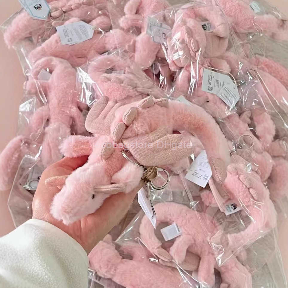 Plush Keychains UK JE Snow Dragon Bag Pendant Cute Plush Toy Doll Bag Pendant Keychain Soothing Toy