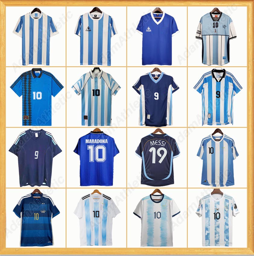 Argentina retro jerseys 1986 MARADONA BATISTUTA Argentina vintage jerseys 2006 ZANETTI RIQUELME REDONDO DI MARIA classic shirts