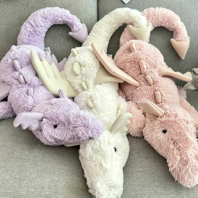 Plush Dolls Cute and Soft Snow Dragon Rose Pink Dragon Pure Snow Cute Purple Dragon Doll Plush Toy