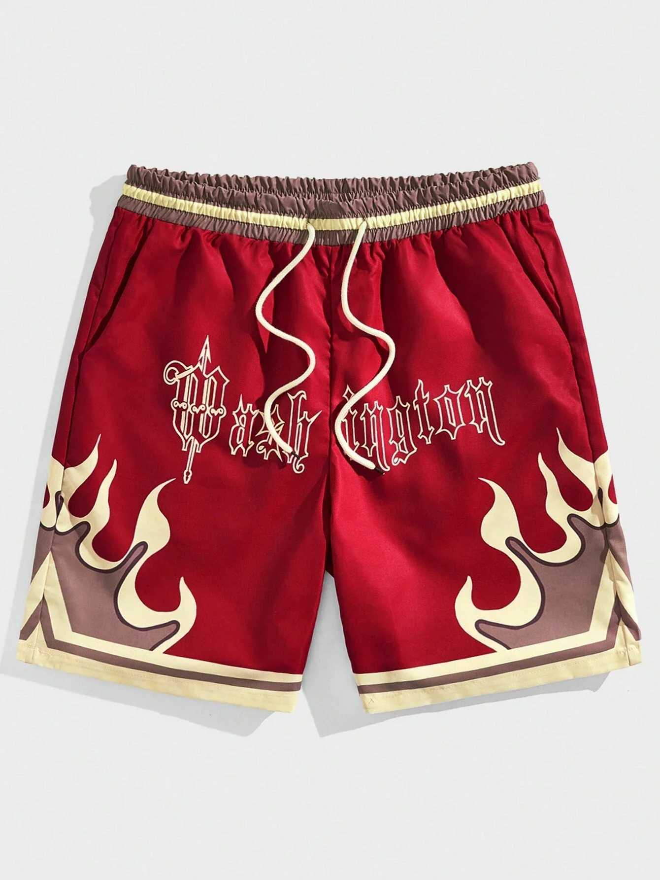 Premium 3D Printed Mens Hawaiian Shorts - Ultra Casual Flame Pattern for Summer Vacation and Sport Fashion J250515HPIF