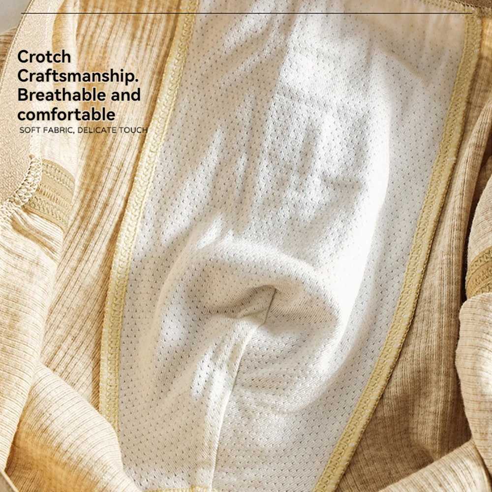 3PCS/Pack 100% Cotton Solid Striped Mens Panties For 40-100kg Breathable Mesh Crotch Underpants High Elastic Waist Boxers J250516