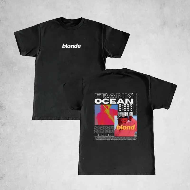 Rapper Frank Retro Graphic T Shirt Mens Hip Hop Ocean Album Clothing T-Shirts Y2k Unisex Blond Fashion Oversized Cotton T-shirt J2505157IP9