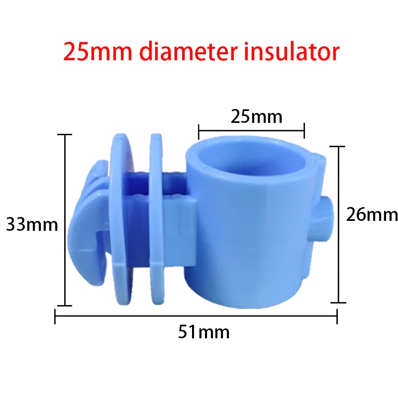 100pcs Electric Fence Round Post Insulator Inner Diameter 25mm Electric Fence Plastic Accessories For Fence Middle Bearing Rod