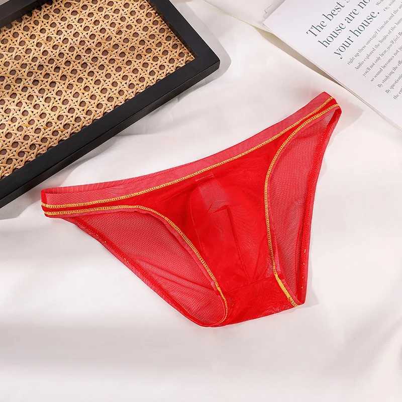 Mens Sexy Briefs Transparent Mesh Seamless Underwear Low-Rise Ultra-Thin Sheer Male Panties mens sexy underwear J250516