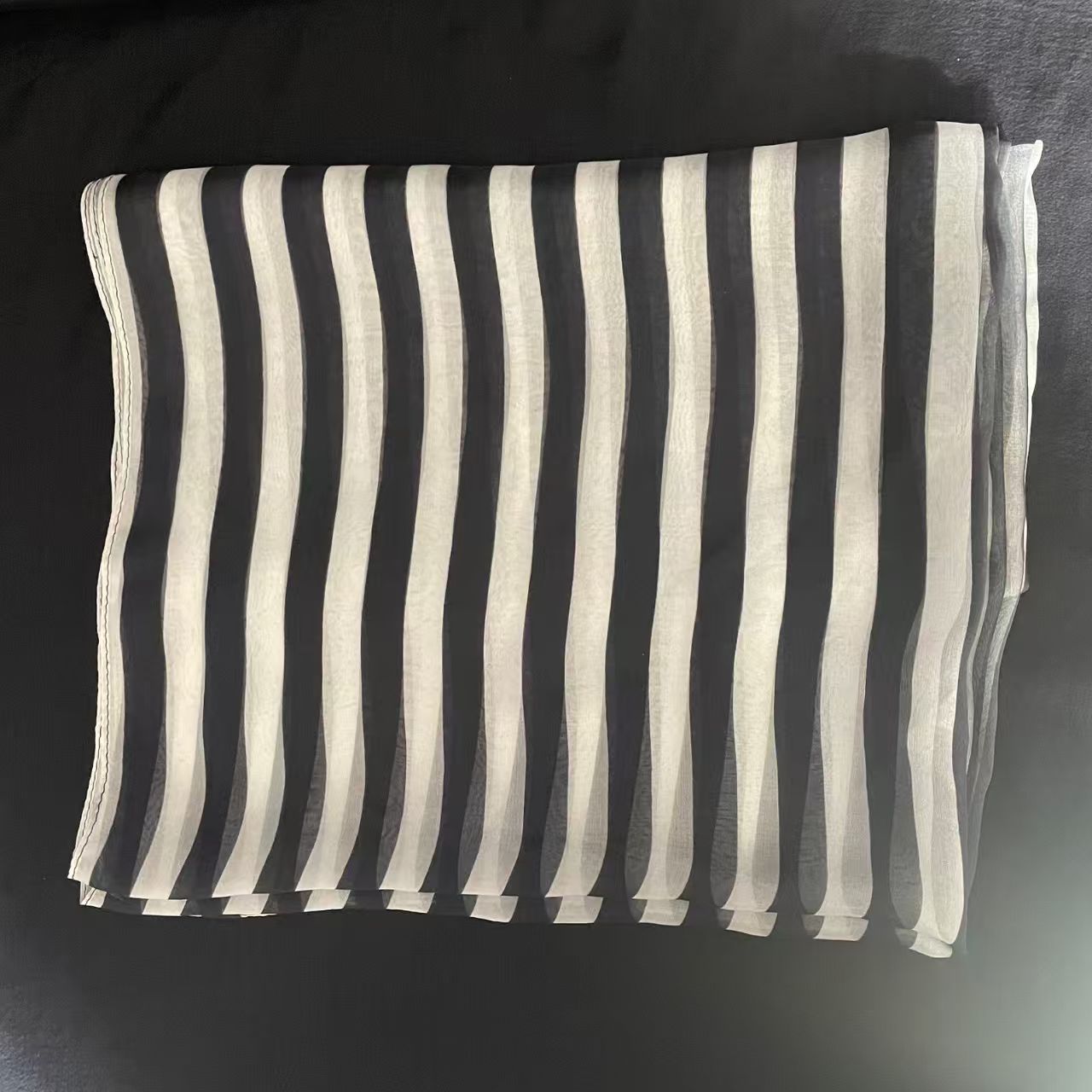 T752 mulberry silk vertical stripes scarf transparent thin scarf rectangular