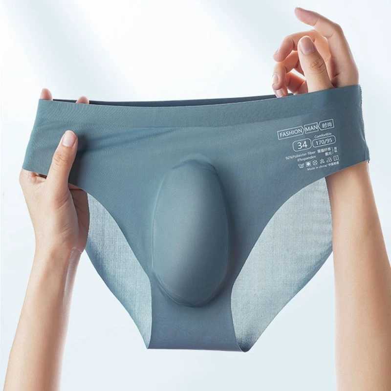 Mens Ice Silk Seamless Briefs Summer New Ultra-thin Transparent Sexy Quick-drying Trendy Breathable Underwear Panties J250516
