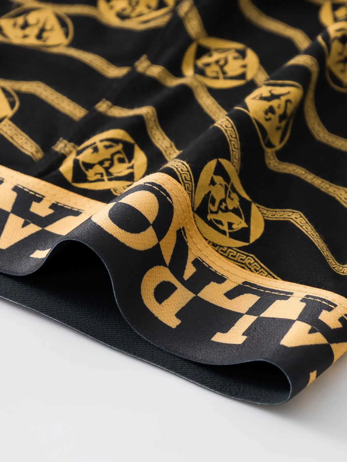4 pieces of mens underwear boxer shorts mens underwear black and gold boxer underwear breathable mens plus size universal J250516