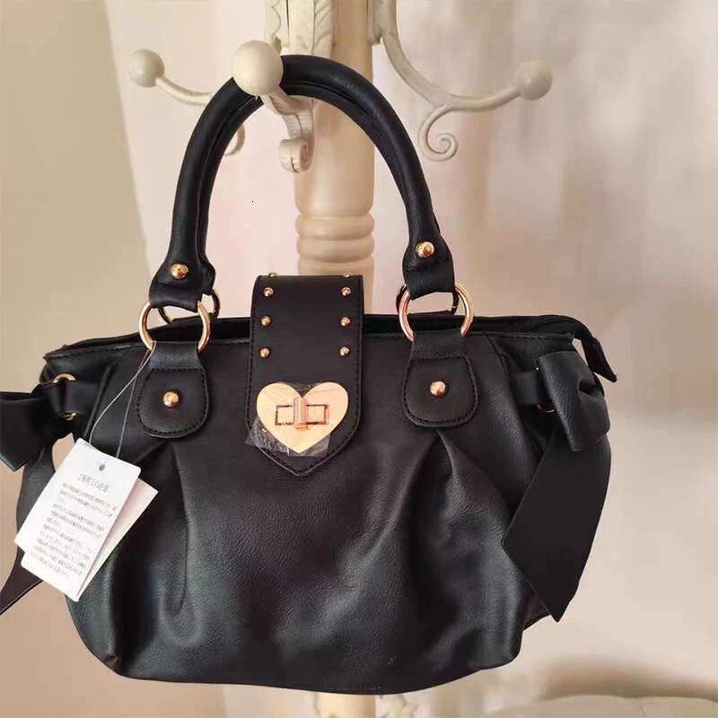 Brand Pink Bow Handbag High Quality Large Capacity Ladies Messenger New Japanese Retro Commuter Women's Bag