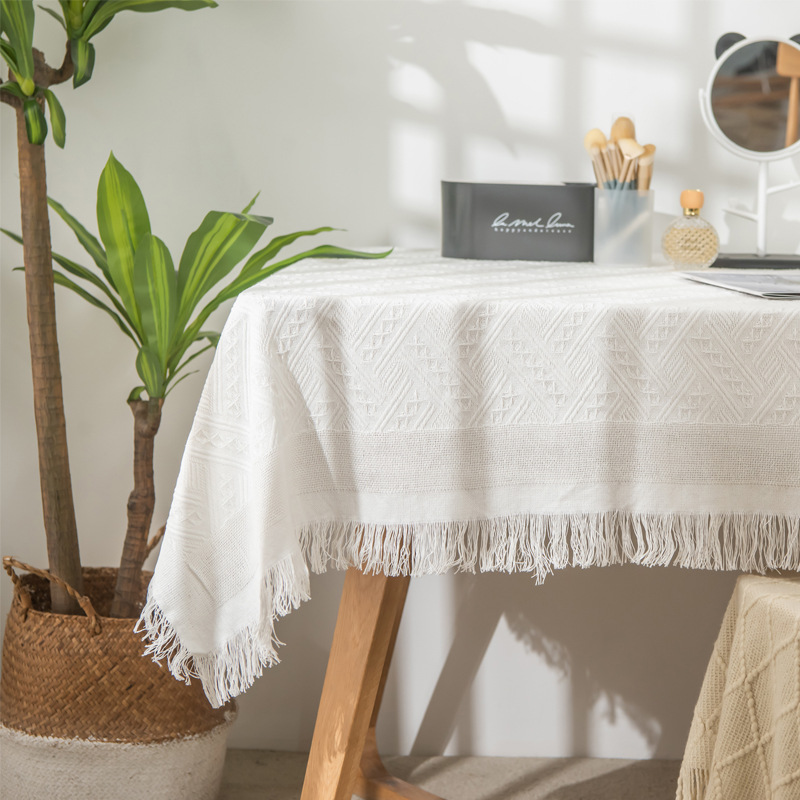 A685 Cream style tablecloth net red high-grade coffee table cloth dormitory tablecloth photo background cloth atmosphere rectangular