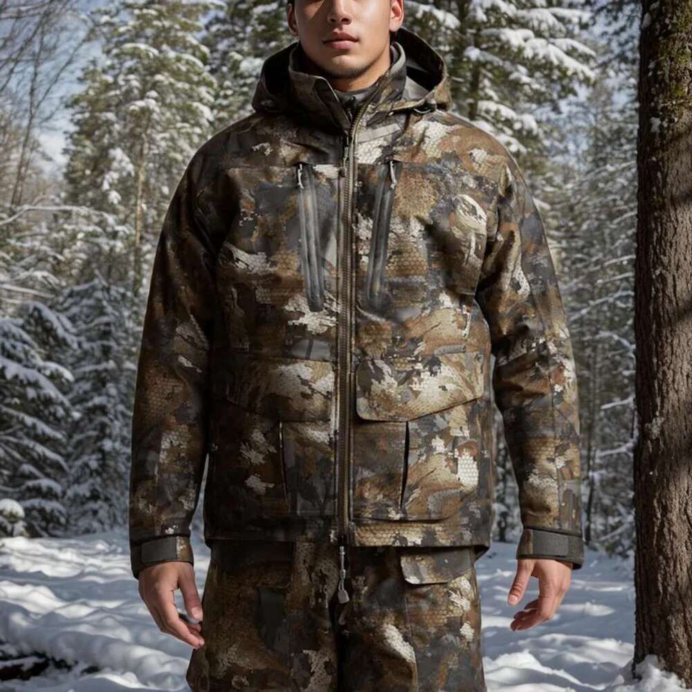 Men's Winter Waterproof Insulation Camouflage Hudson Jacket Fishing Hunting Jacket 250519