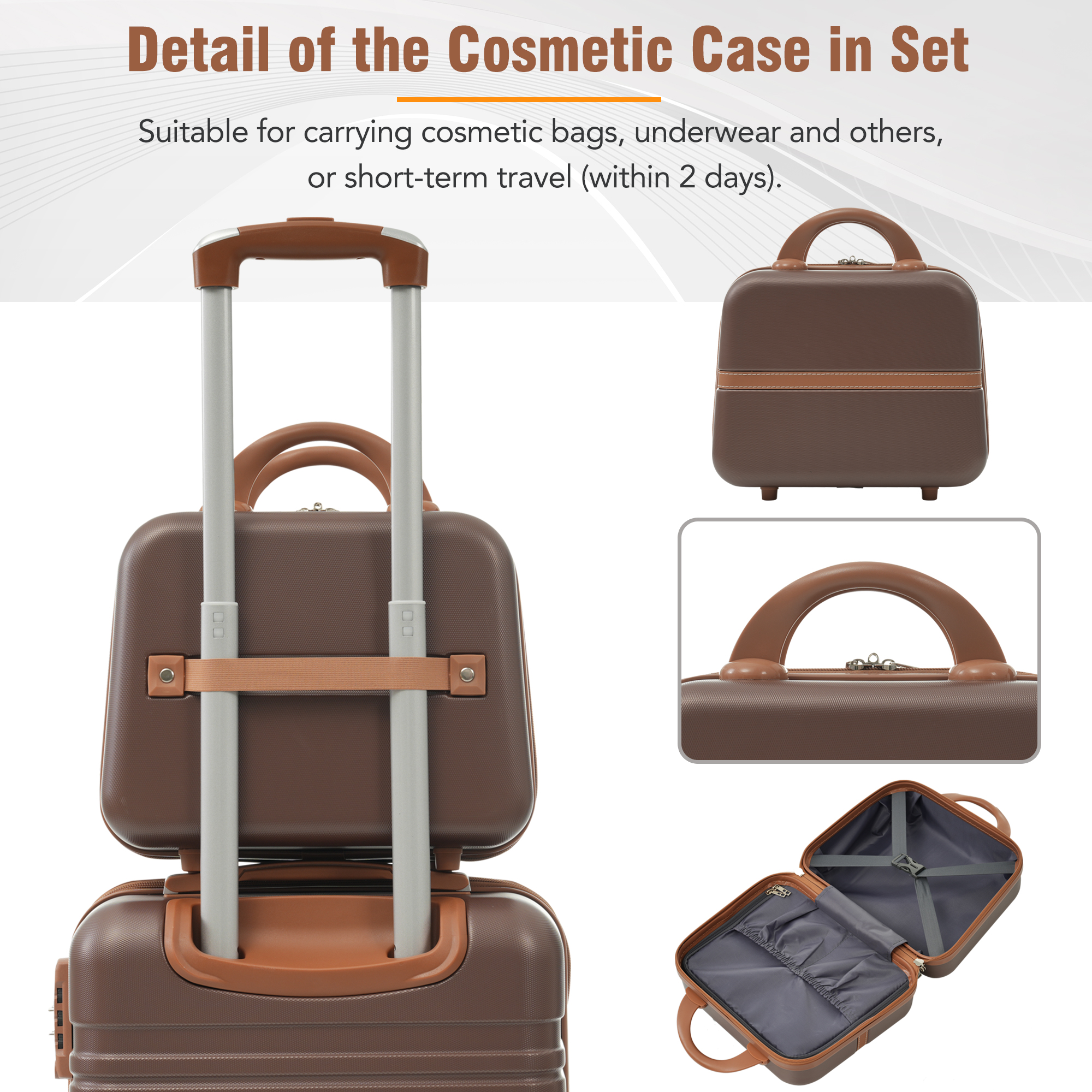 4-Piece Hardshell Luggage Sets: 20", 24", 28" Expandable Luggages and Cosmetic Case - Lightweight Spinner Suitcases with TSA Lock Perso