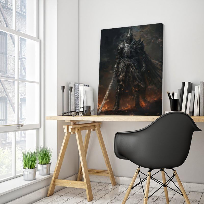 Generic Dark Soul, Satan Knight. Canvas Posters Room Aesthetics Boys Bedroom Sports Office Decoration Gifts Wall Art Decoration Printing Posters 16x24