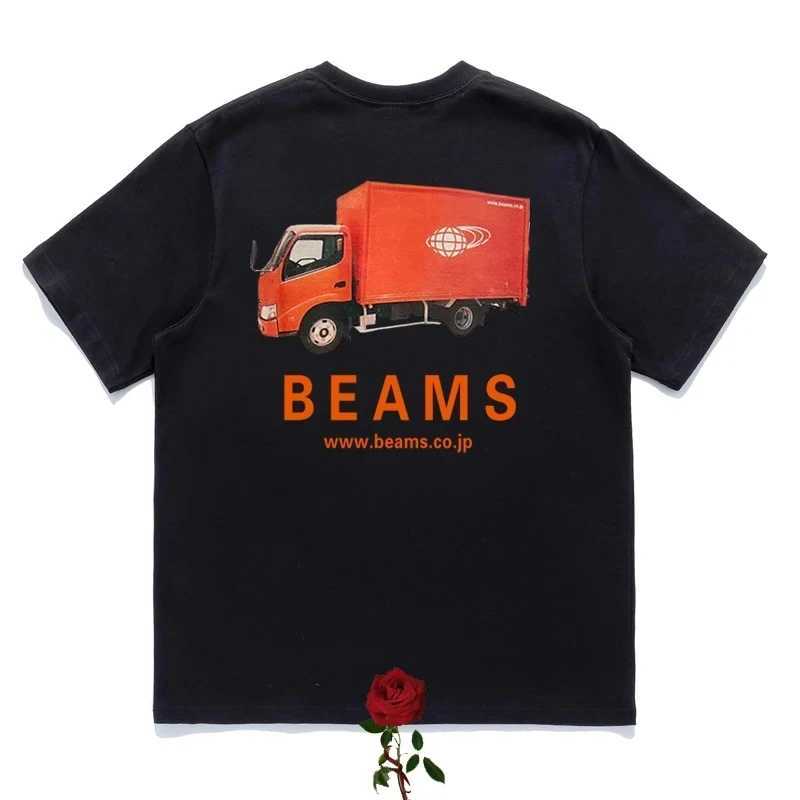 High Quality Animal Mount Print Beams T-shirts Men Women Casual Loose Round Neck Short Sleeve BEAMS JAPAN Top Tees Harajuku J250515