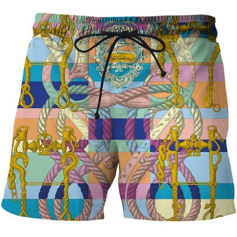 High-end Mens Summer Sports Shorts Trendy Fashion Printed Quick-drying and Thin Five-point Pants Loose Casual Beach Pants J250515F1S4