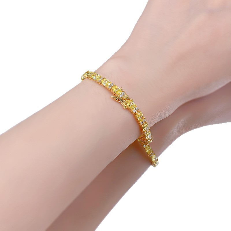 Elegant Oval Diamond Ring Style Bracelets by S925 Sterling Silver Craftsmanship