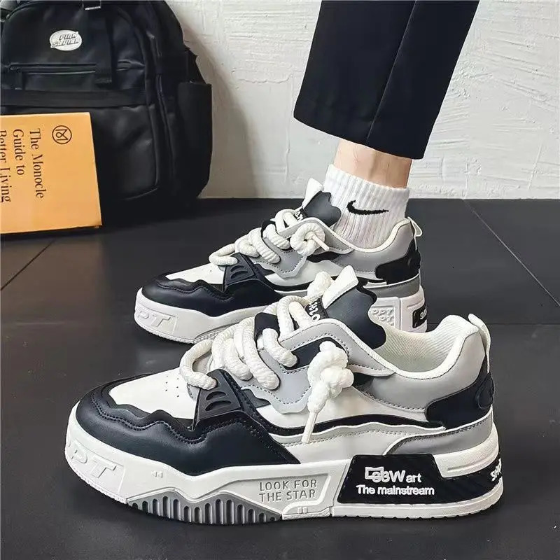 Mens thick soled casual shoes soft soles four seasons comfortable outdoor walking shoes flat shoes fashion youth board shoes 250515