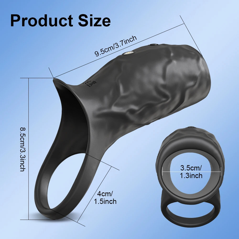Vibrating Penis Sleeve Ejaculation Delay Vibrator Cock Ring Extender G Spot Stimulation Sex Toys for Men Adult Goods 250519