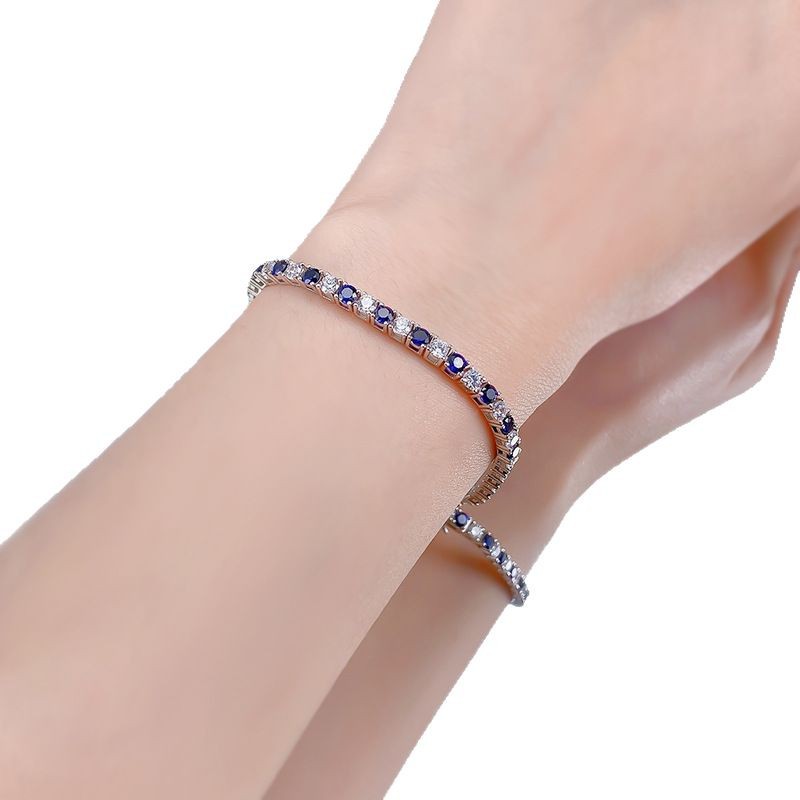 Charming Inspired Fashion Accessory: Premium S925 Silver Tennis Band Encrusted with Sparkling Cubics