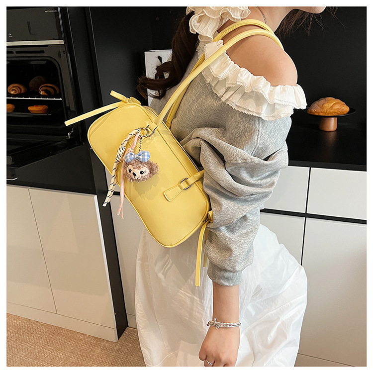 Free Delivery Designer Women's Fashionable Shoulder Bag Korean Style Niche Sweet Bow Handbag New Boston One Shoulder Diagonal Cross Casual Mobile
