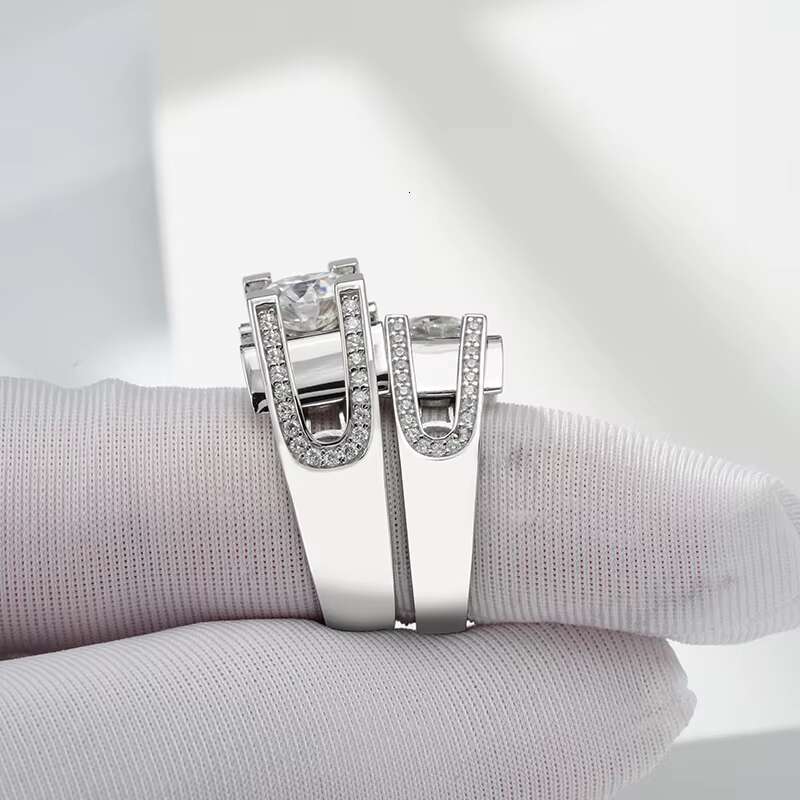 Round cut silver platinum men's silica dragon band ring