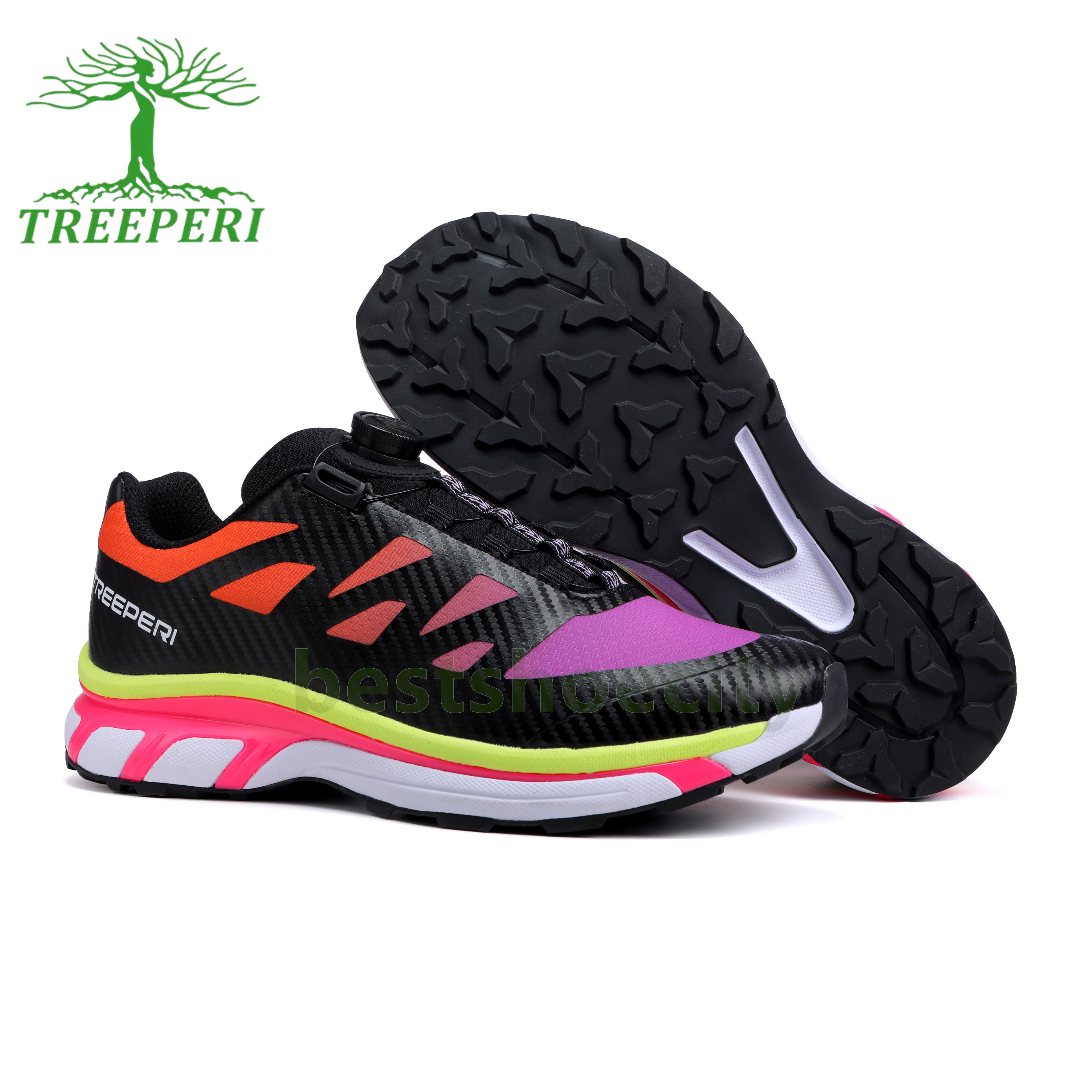 free shipping mens trainers Treeperi running shoes T92 Knob Buckle mens women shoes Breathable fabric Athletic Shock-absorbing outdoor Non-slip design