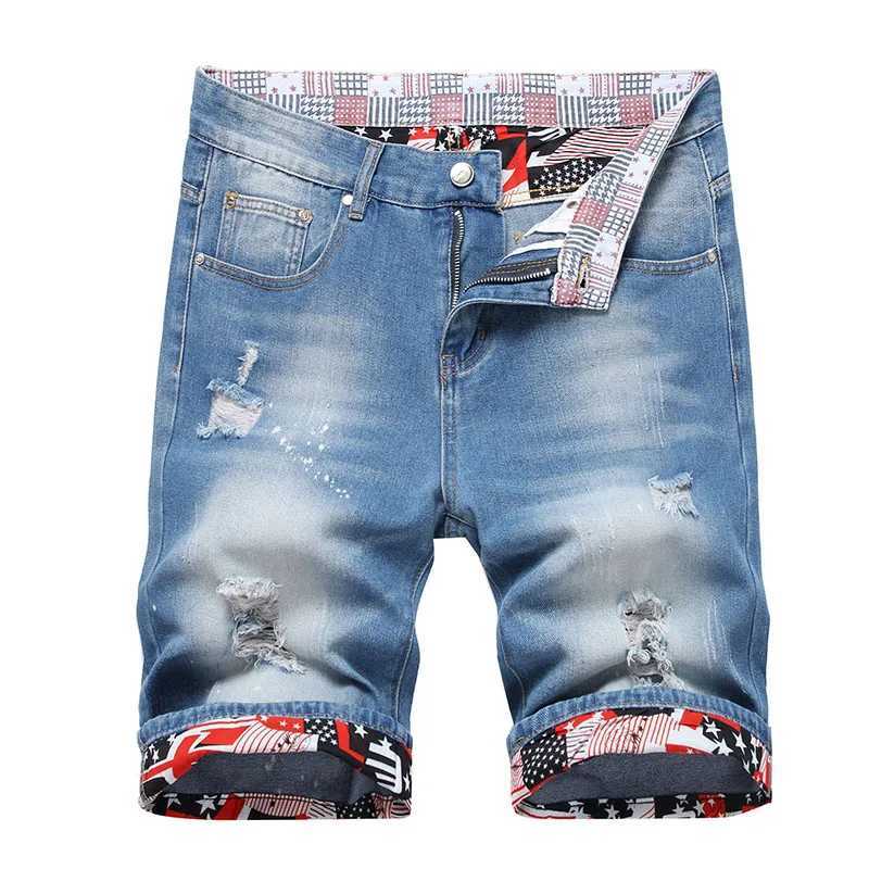 2023 Summer New Mens Ripped Short Jeans Brand Clothing Bermuda Cotton Shorts Men Thin Breathable Casual Denim Shorts J2505158E5O