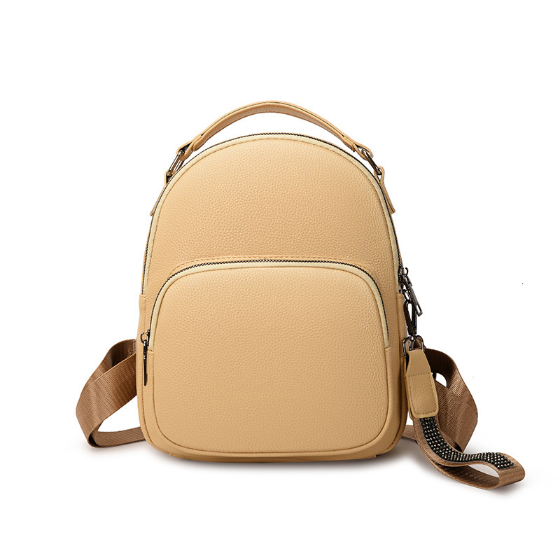 25S NEW Designer Backpack New Women S Backpack PU Soft Leather Texture Small Square Simple Large Capacity Multi Layer Handbag Casual Travel Bag Outdoo