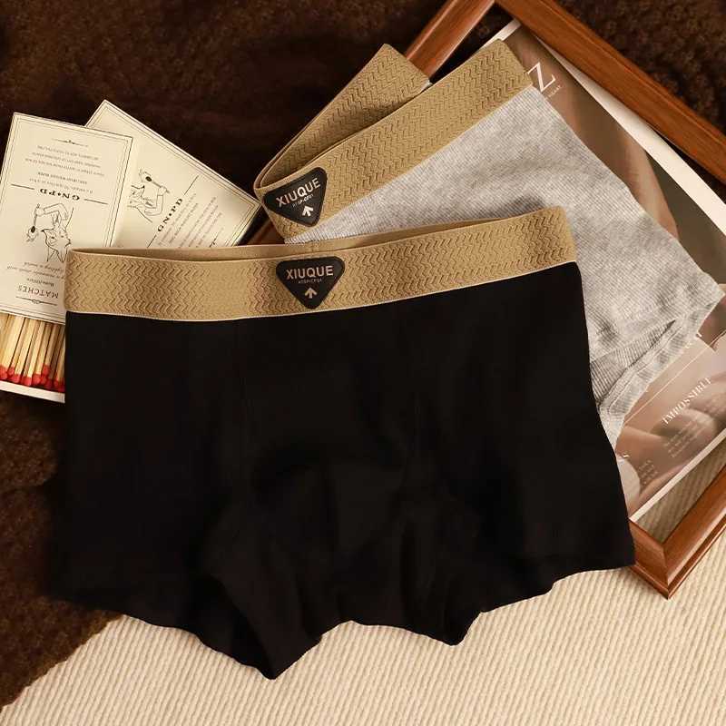New High-Grade Mens Pants Cotton Breathable Skin-Friendly Threaded Mens Boxer Shorts Comfortable Fashion Shorts Burst Underwea J250516