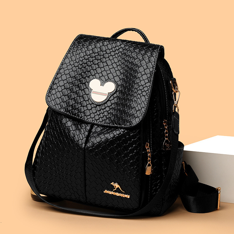 Designer Backpack Women S Light Luxury Texture Korean Version Atmospheric Trendy Casual Woven Pattern Travel Backpack Hand Held Shoulder Bag Outdoor S