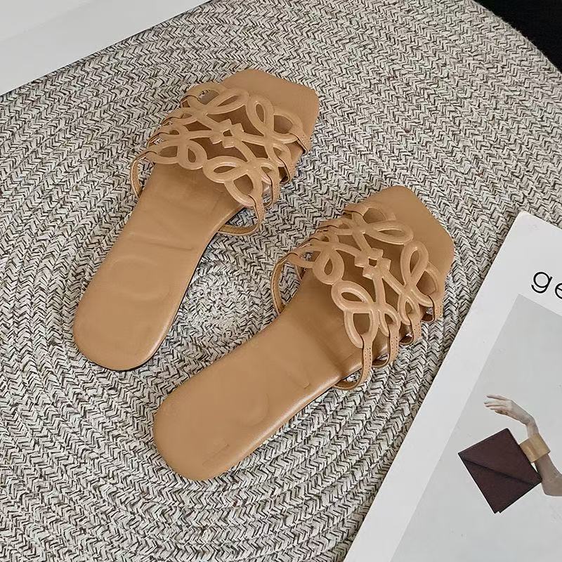 lowel sandals Designer Slide Woman Rubber Sandal Flat Slipper Cut-out Mule Pool Comfort Slides House Flip Flops Summer Beach Slider loewesandals 666