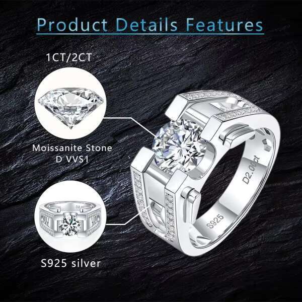 Round cut silver platinum men's silica dragon band ring