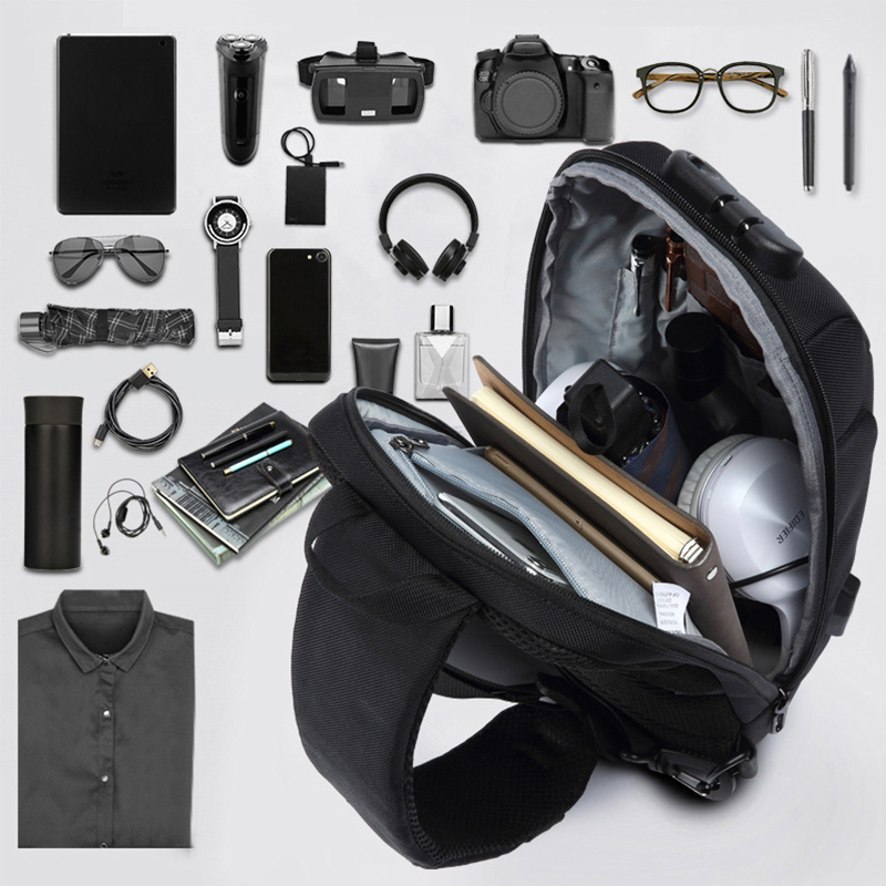 OZUKO Multifunction Shoulder Bag Men Anti-theft Crossbody Messenger Bags for Male Waterproof Short Trip Sling Bag Man Chest Pack