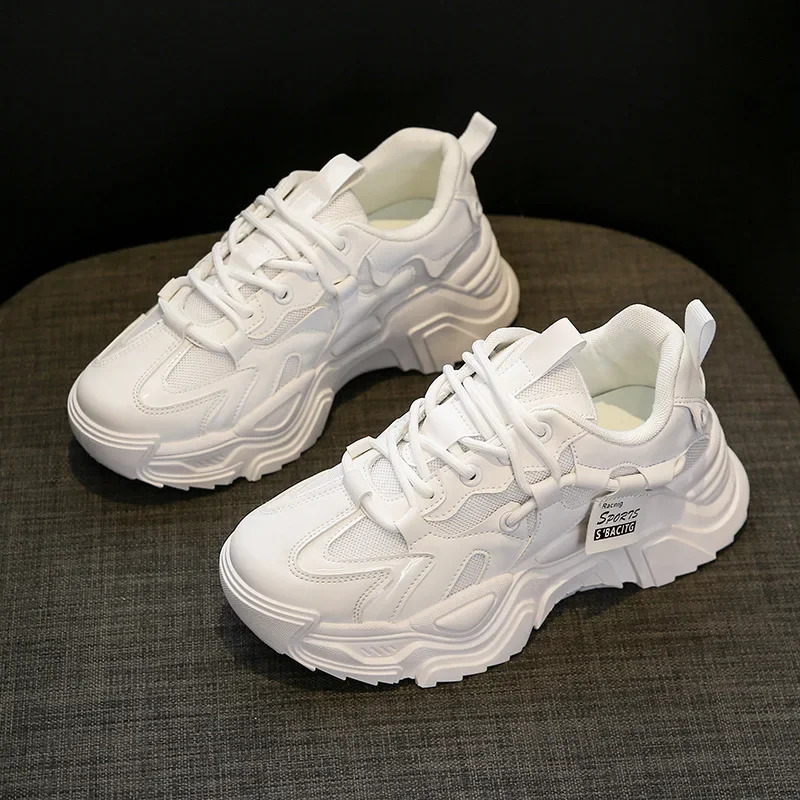 Fashion Platform Shoes for Womens Outdoor Lace-up Casual Shoes Breathable Chunky Sneakers Women Non Slip Zapatillas Mujer 250526