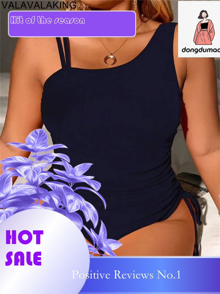 dongdumaoyi Sexy Solid Strapped Plus Size Swimwear Women Push Up Hollow Large One Piece Swimsuit Beach Lady Chubby Curvy Bathing Suit