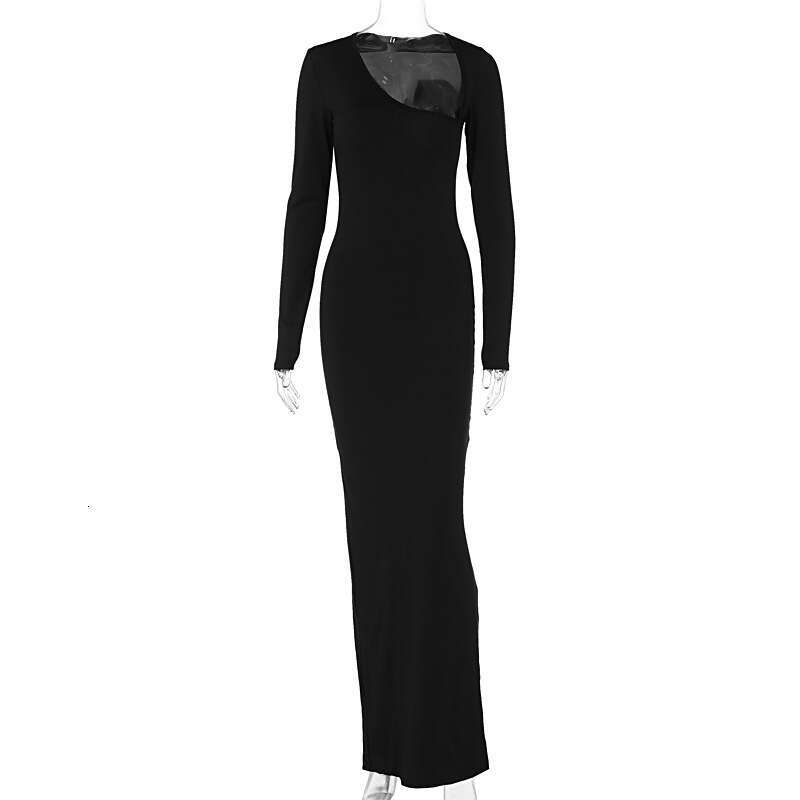Sheath Dress Wind Women S Clothing Summer New Style Sexy Spicy Girl Slim Fit And Slimming Long Sleeved Slanted Neck Back Slit Dress Summer Dress