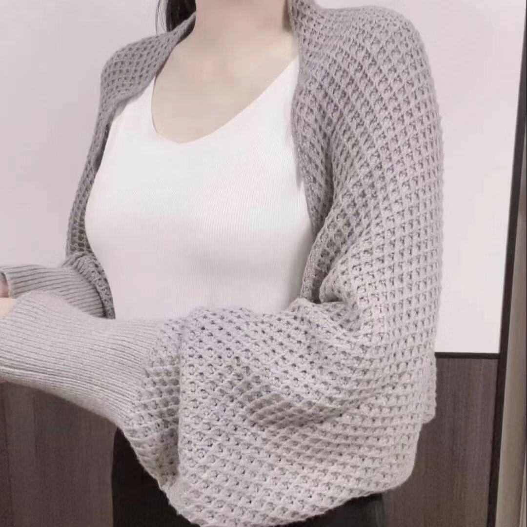 K767 Summer internet celebrity monochrome knitted cuff air conditioning shawl exterior solid color fashionable age-reducing four seasons multi-purpose