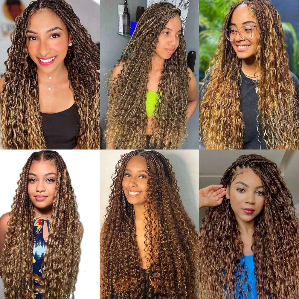 Highlight 4/27 Bulk Human For Braiding Hair Bundles No Weft Deep Curly Wave Double Drawn Boho Knotless Braids Deal