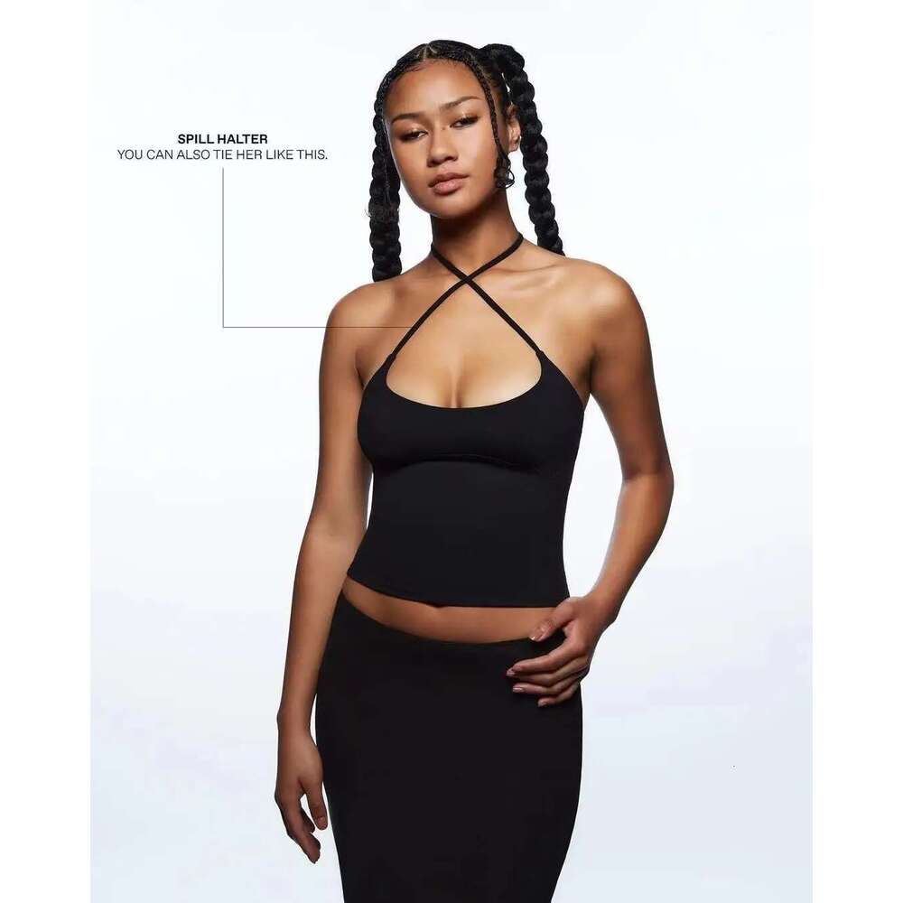 Tank Ai Oft And Creamy Textured High Elasticity Camisole Top With A Tight Fit Suitable For Fiess Wear